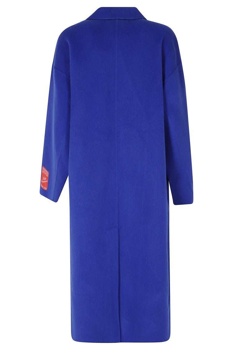 Essentiel Antwerp Blue Double-Breasted Wool-Cashmere Long Coat