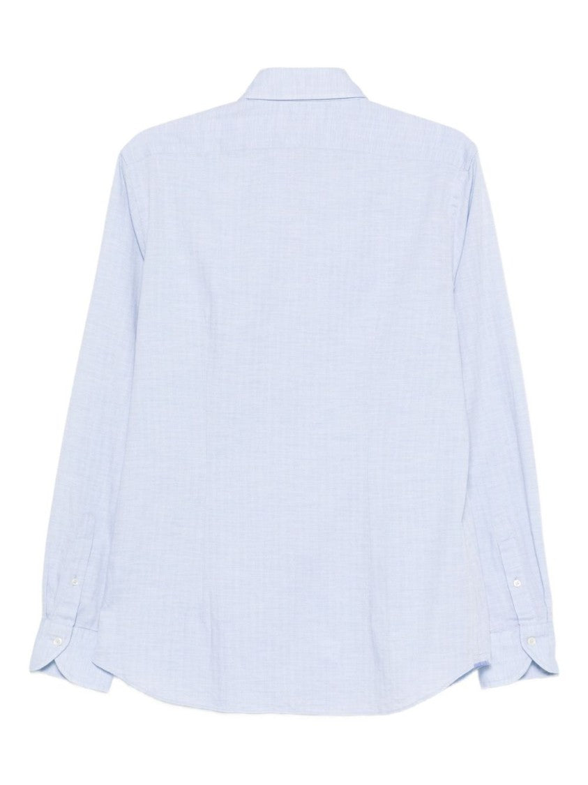 Xacus Light Blue Checked Tailored-Fit Shirt