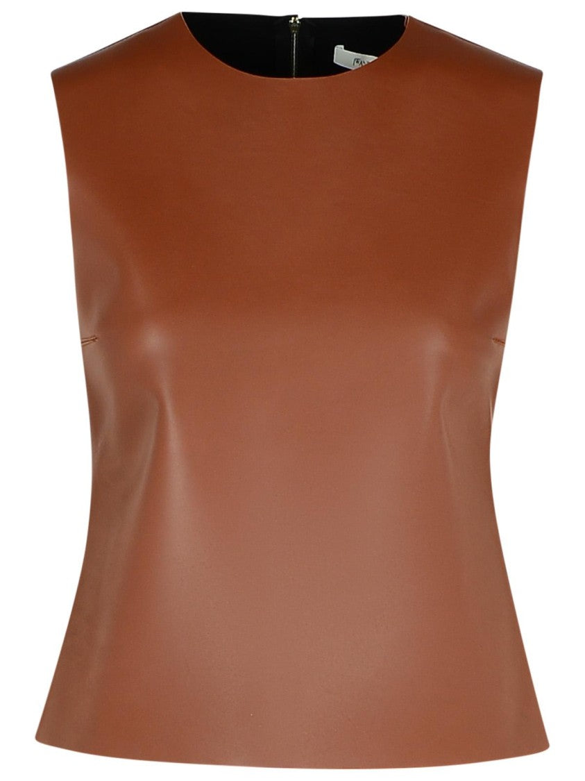 J. W. Anderson Brown Leather Tank Top