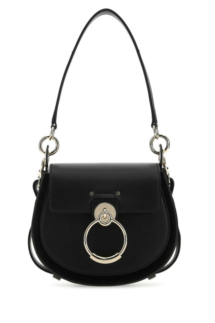 Chloé Structured Black Cow Leather Crossbody Bag
