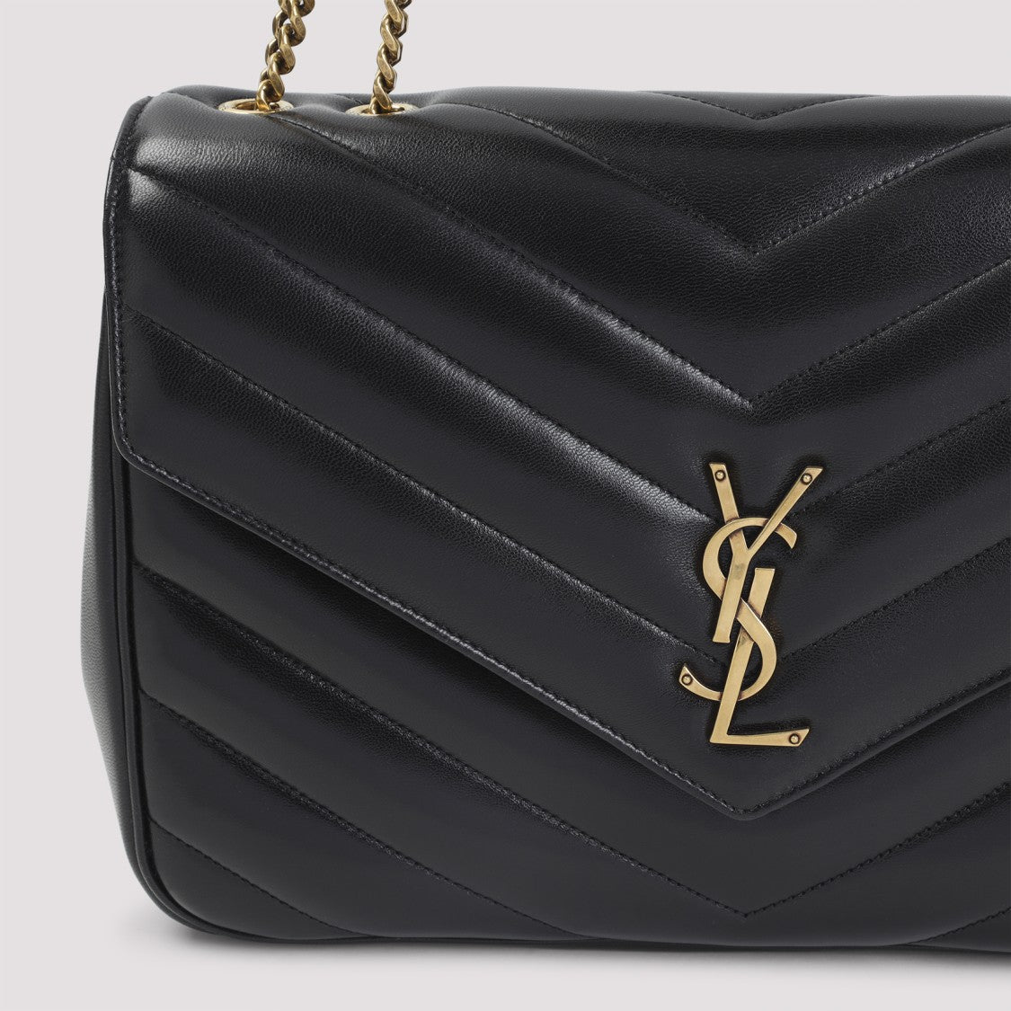 Saint Laurent Loulou L Black Lamb Leather Shoulder Bag