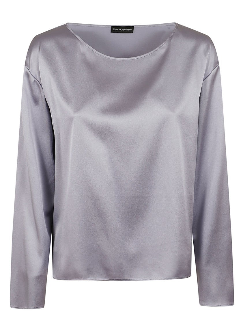 Emporio Armani Satin Round Neck Blouse