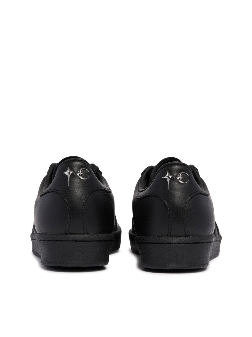 Adidas Core Black Superstar Vintage Leather Sneakers