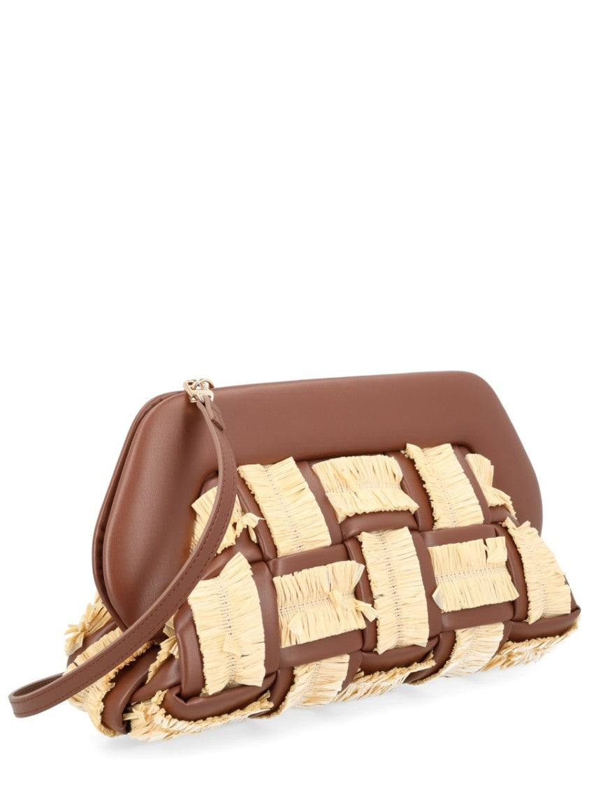 Themoirè Bios Padded Grid Pattern Cotton-Blend Handbag