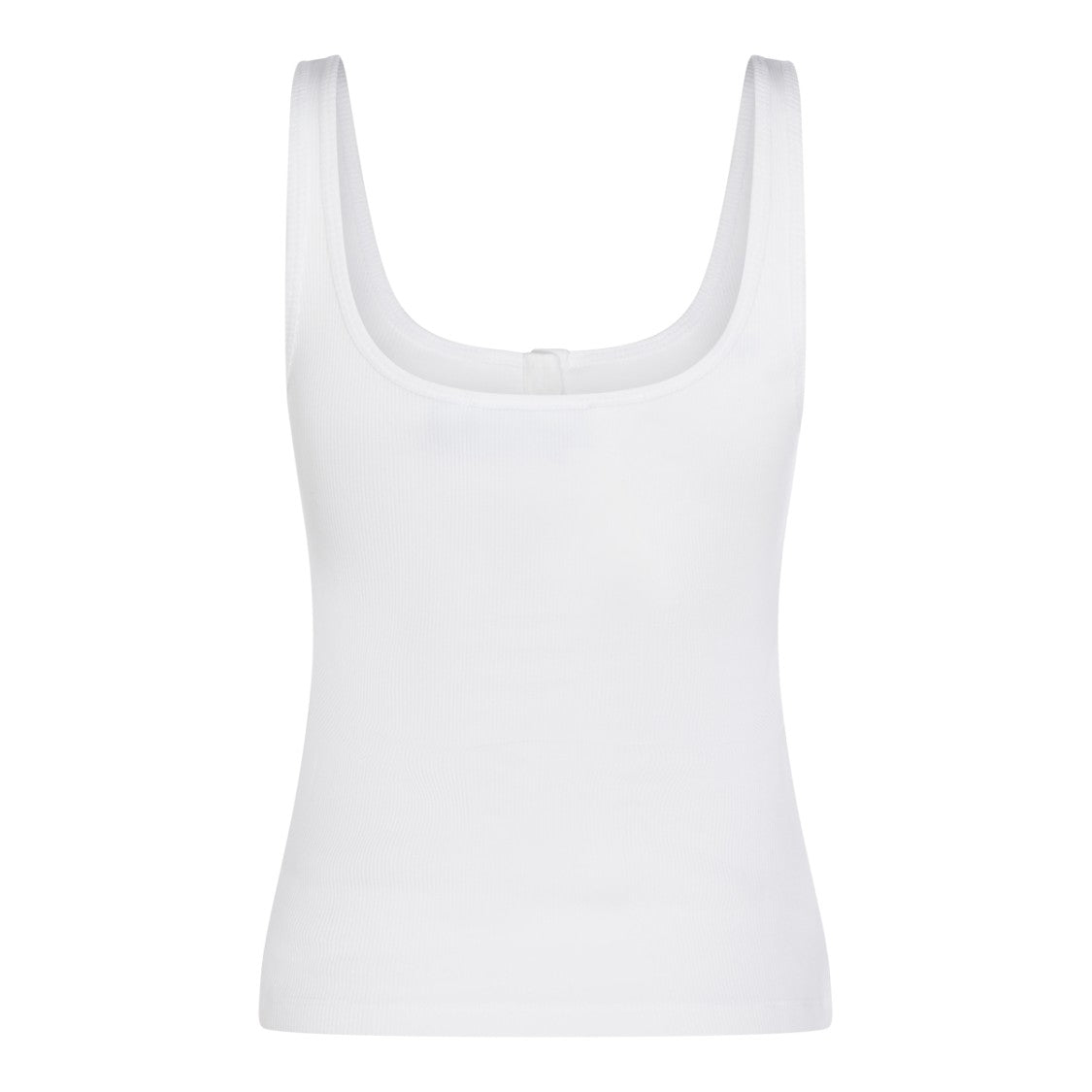 Blumarine White Cotton Tank With Dolphin Heart Graphic