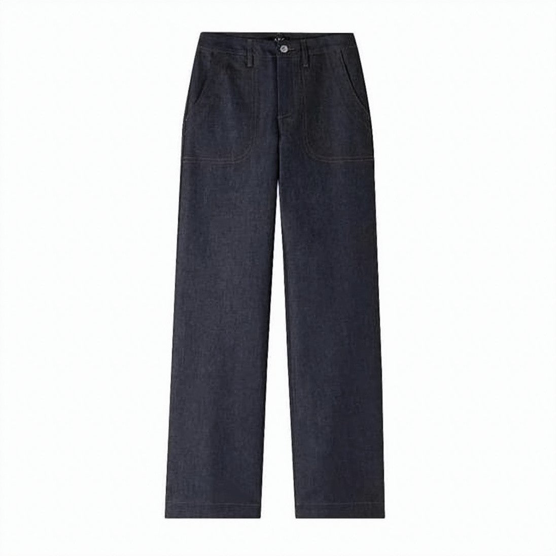 A.P.C. Straight-Leg High-Waist Denim Pants With Contrast Stitching