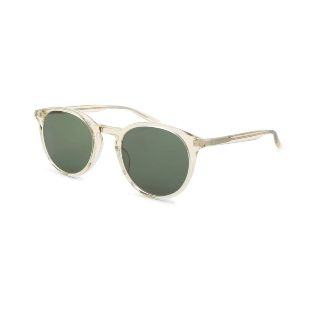 Barton Perreira Princeton Translucent Beige Frame Sunglasses With Dark Green Lenses