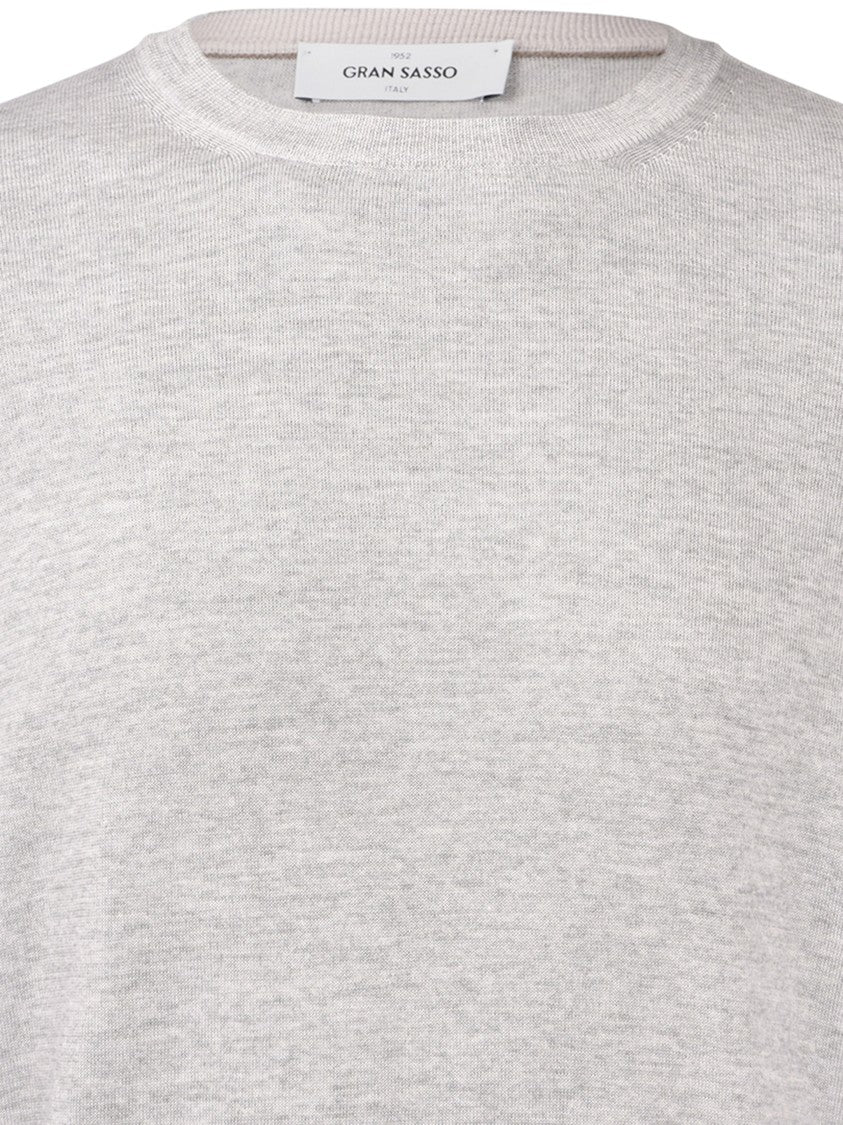 Gran Sasso Paricollo Heathered Grey Crew Neck Sweater