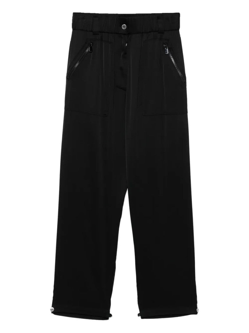 Pinko Cropped High-Waist Trousers With Zippered Pockets