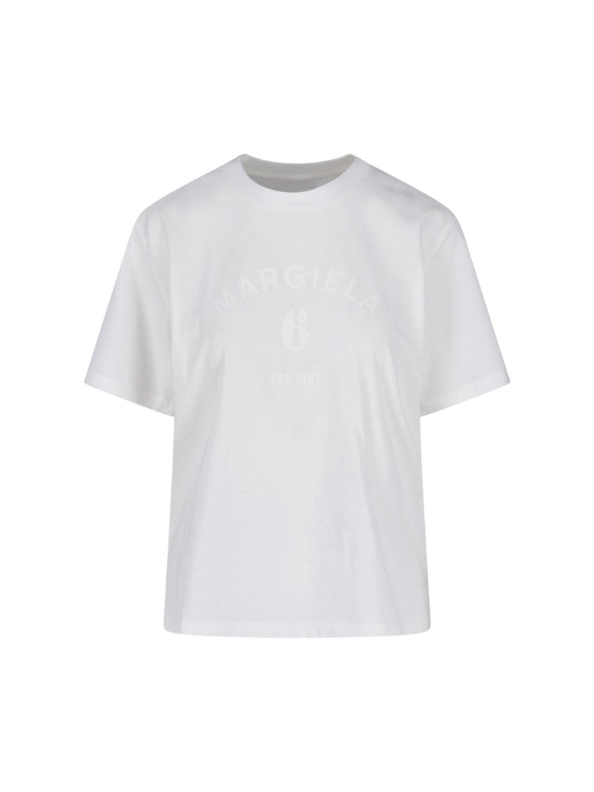 Mm6 By Maison Margiela White Classic Cotton T-Shirt
