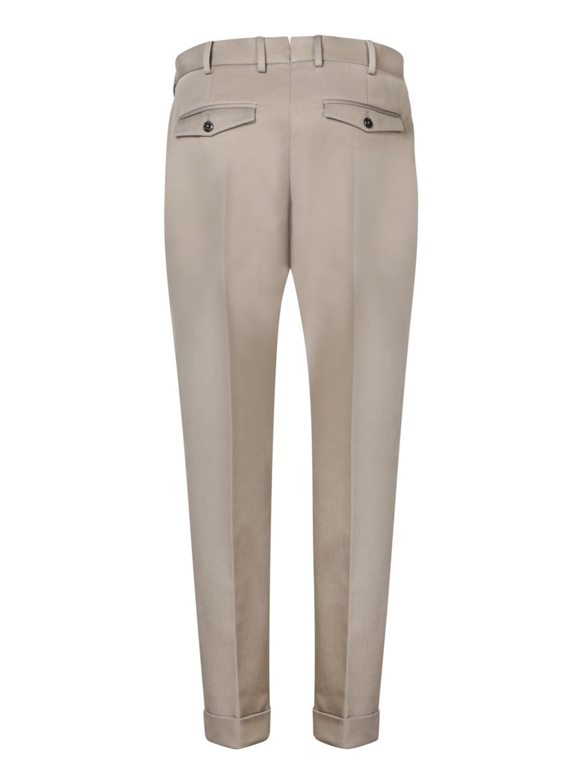 Pt Torino Beige Trousers With Front Pleat