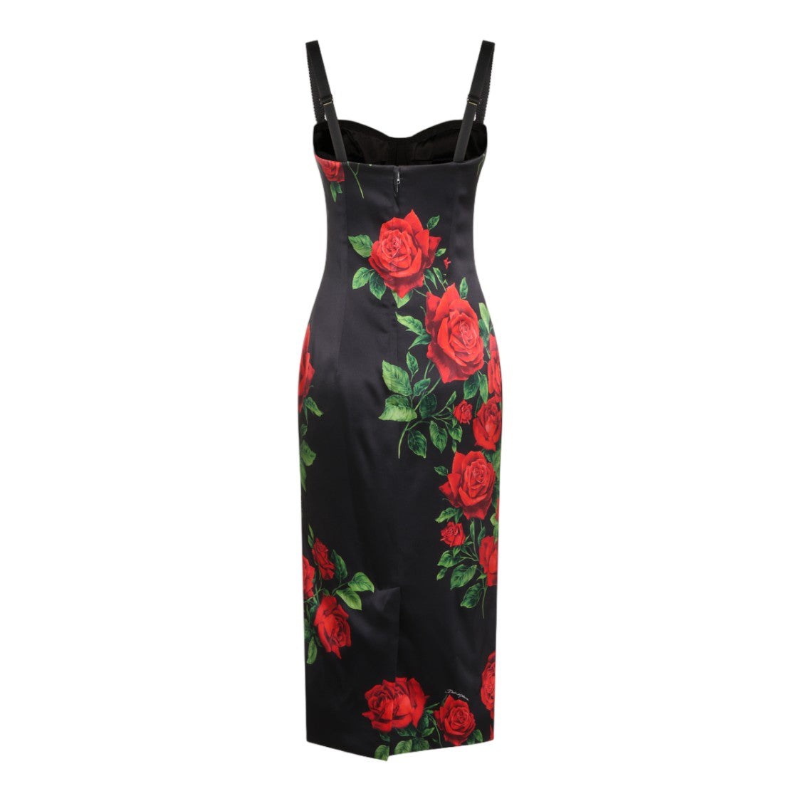 Dolce & Gabbana Fitted Midi Dress With Striking Floral Pattern