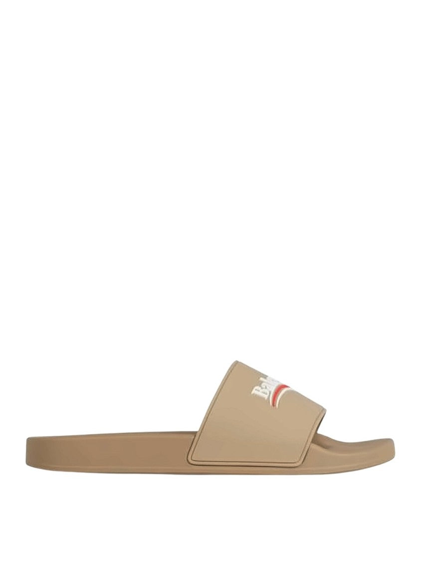 Balenciaga Rubber Mule Sandals With Bold Graphic Detail