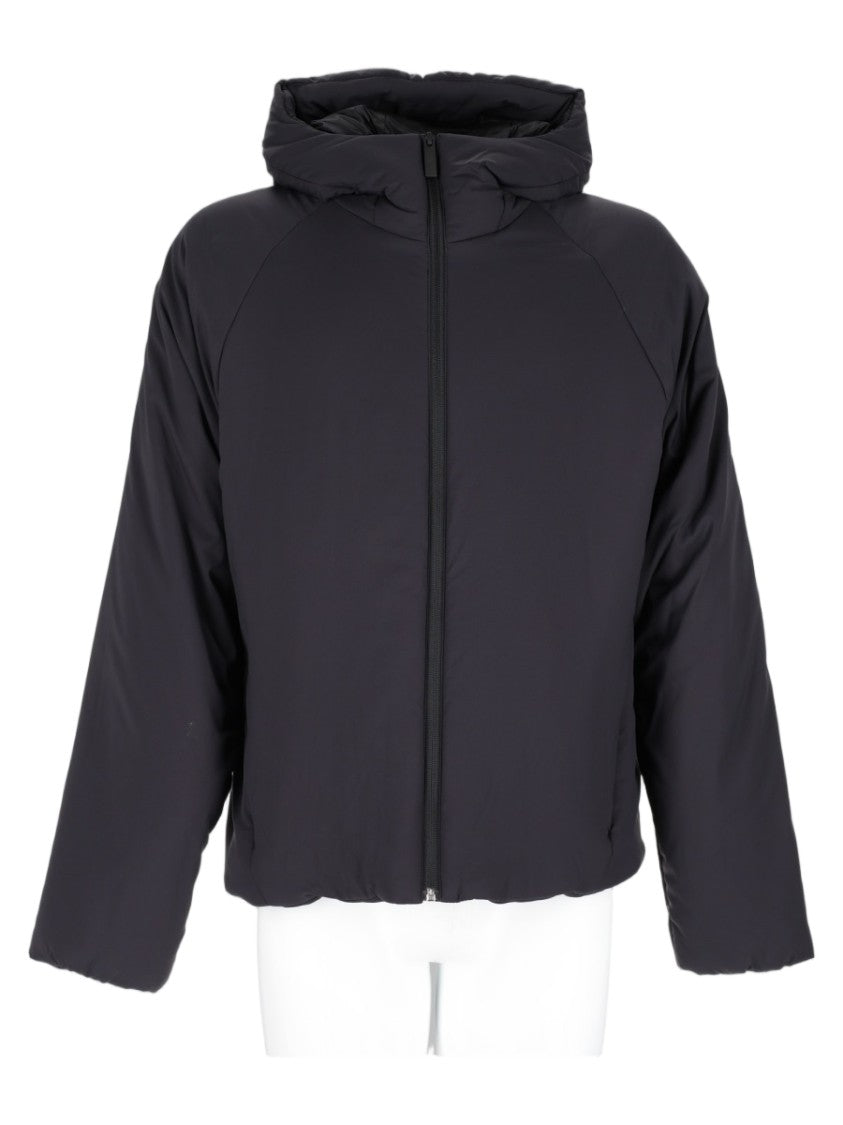 Laminar Black Cropped Hooded Matte Jacket
