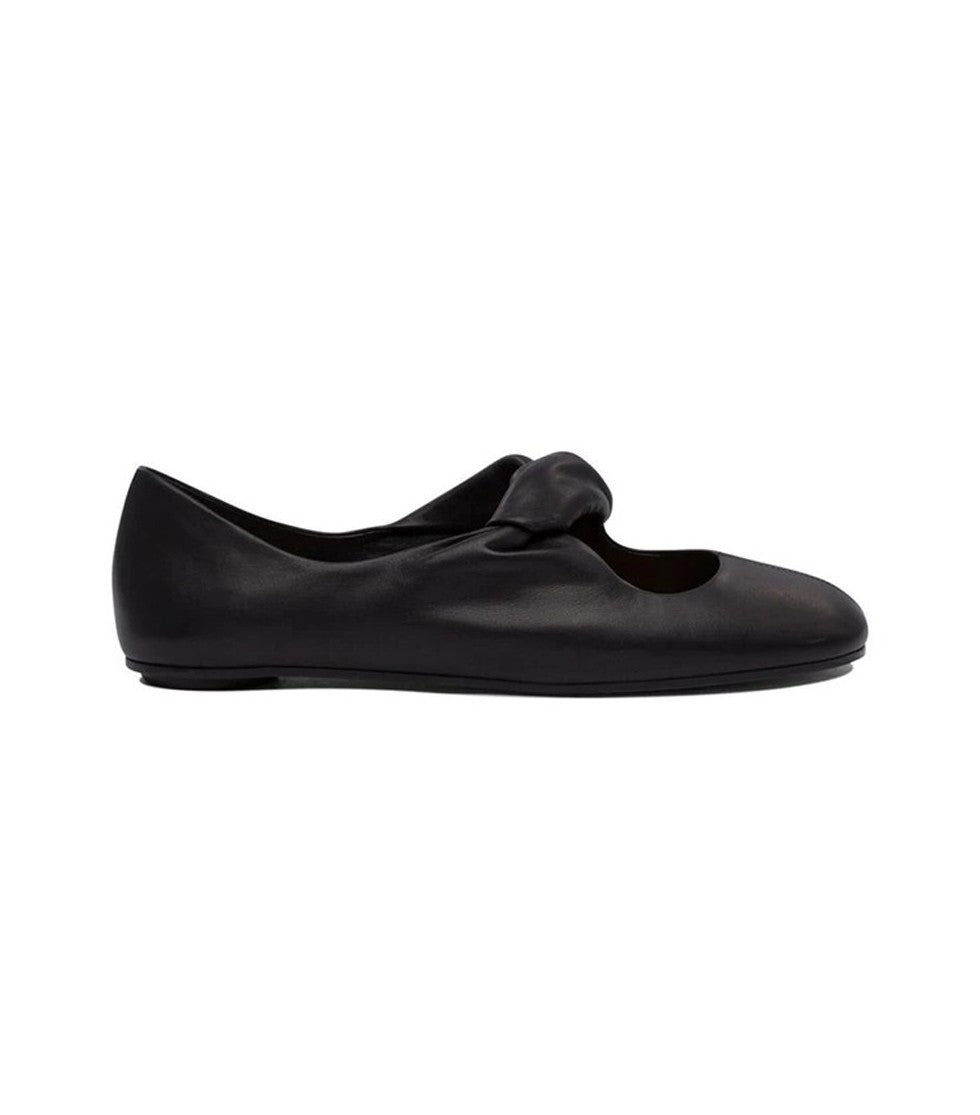 Alexander Mcqueen Black Flats With Distinctive Knotted Detail