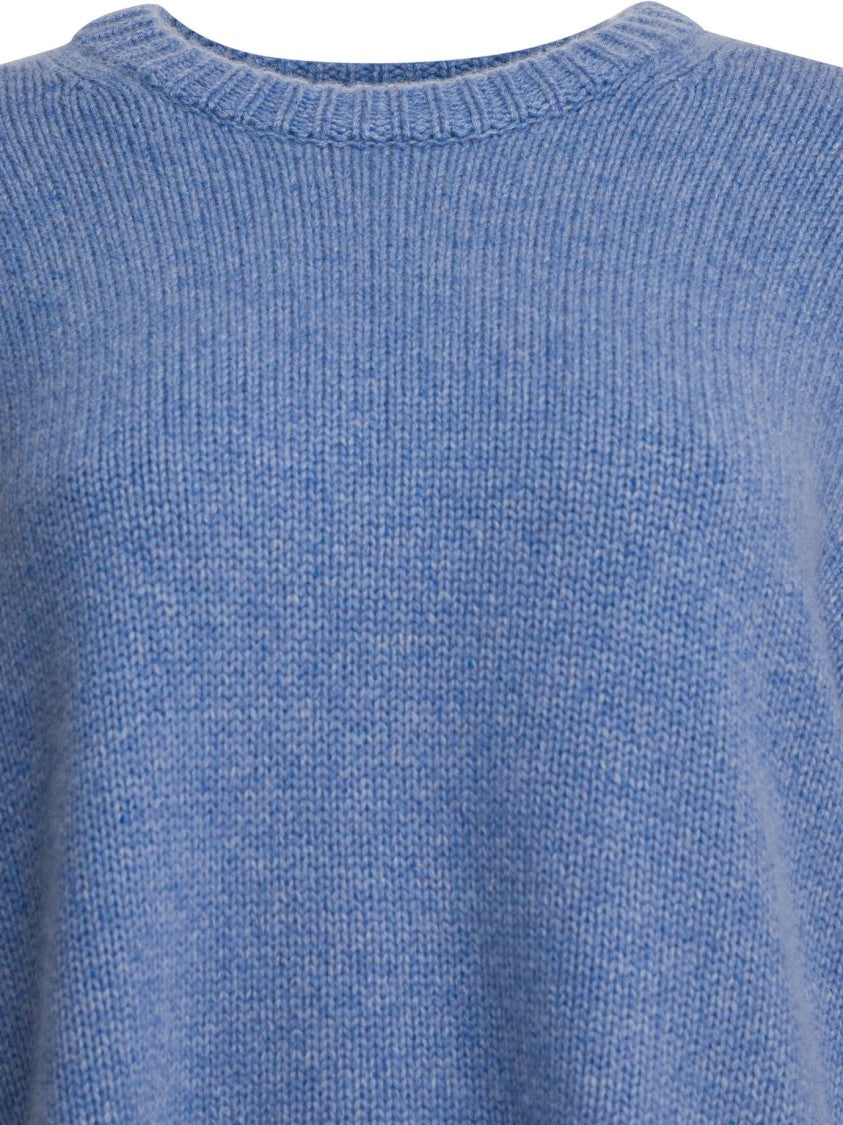 Guest In Residence Light Blue Cashmere Knitwear With Ribbed Details