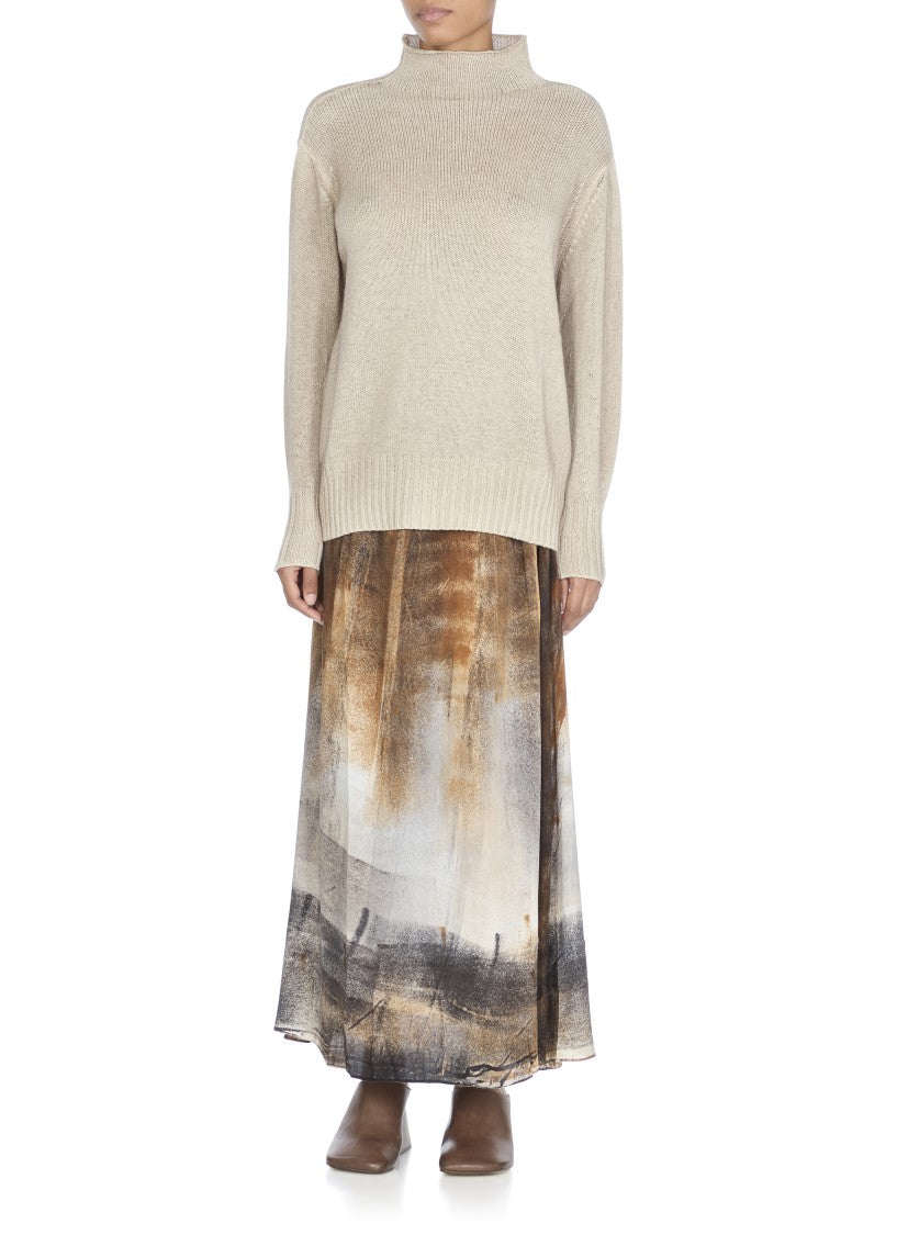 Avant Toi Beige Cashmere Sweater With Crew Neckline