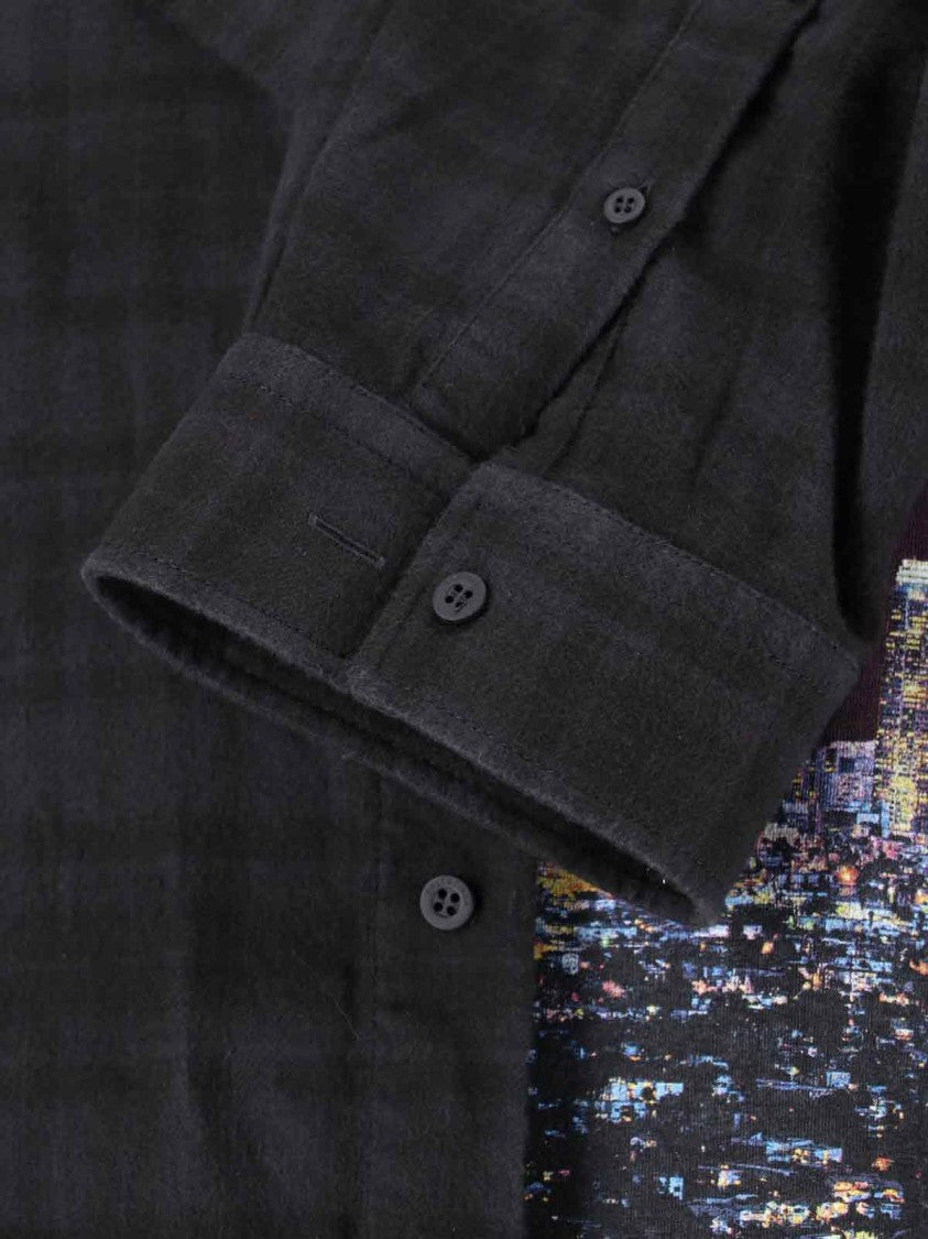 Balenciaga Layered Black Button-Up Shirt With Graphic T-Shirt Underlay