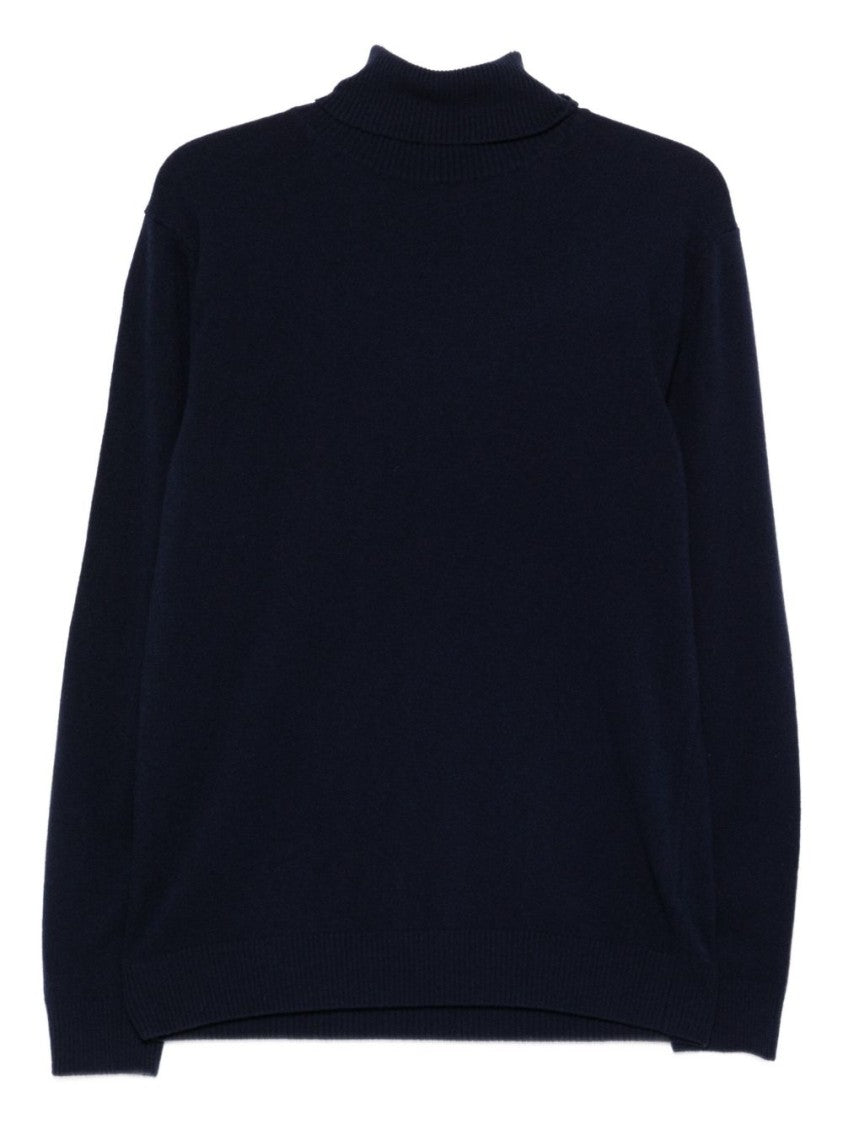 Daniele Fiesoli Classic Navy Blue Turtleneck Sweater