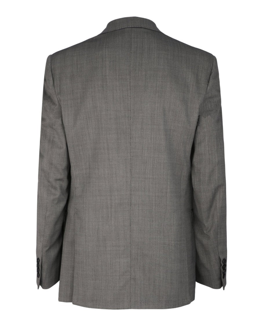 Brioni Single-Breasted Blazer With Notched Lapels And Textured Fabric
