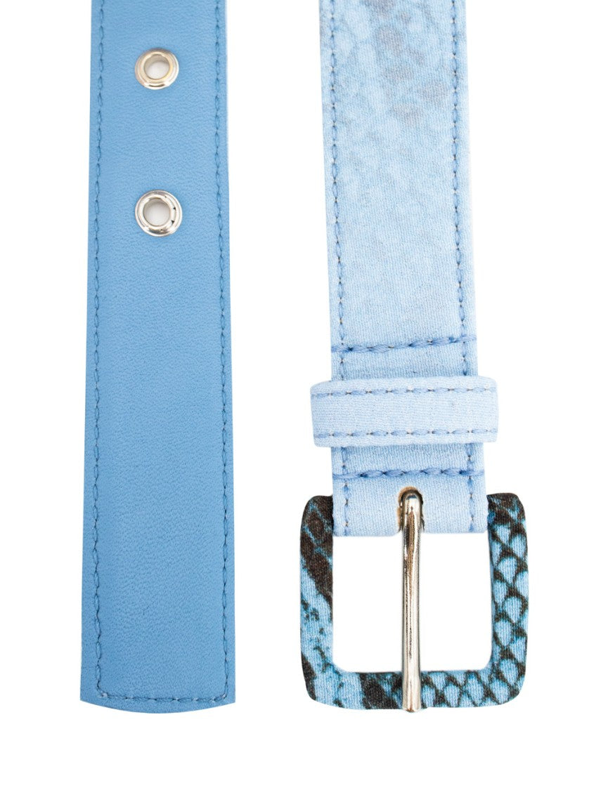 Ermanno Scervino Python Print Belt With Wrapped Buckle Detail