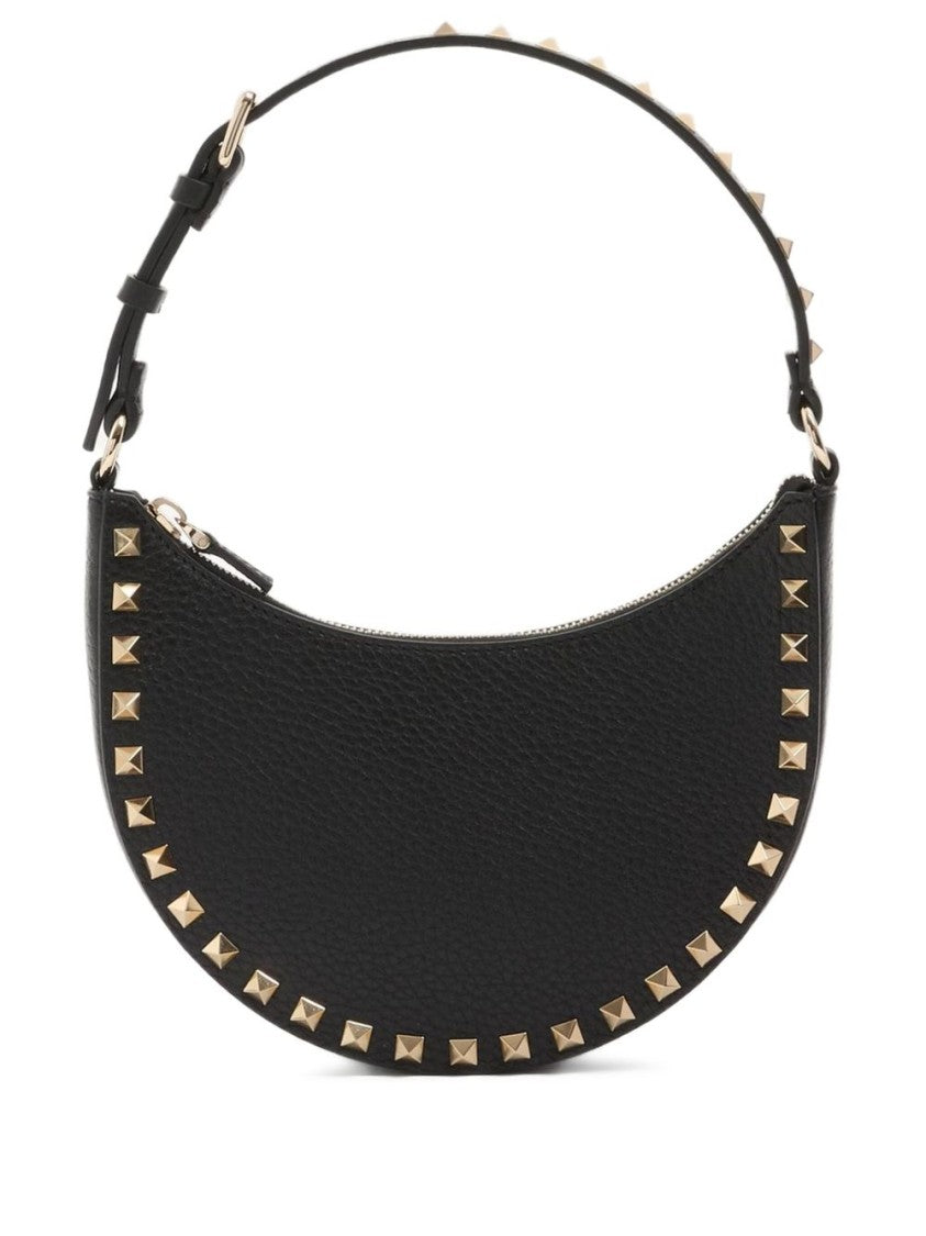 Valentino Garavani Crescent-Shaped Bag With Textured Surface And Metallic Studs