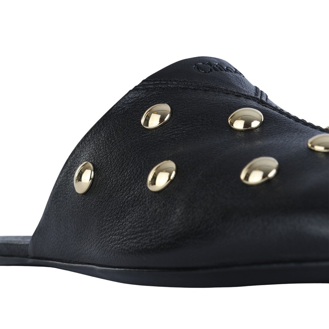 Chloé Black Leather Slip-On Flats