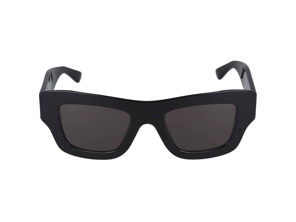 Bottega Veneta Black Gold-Tone Accents Oversized Square Sunglasses