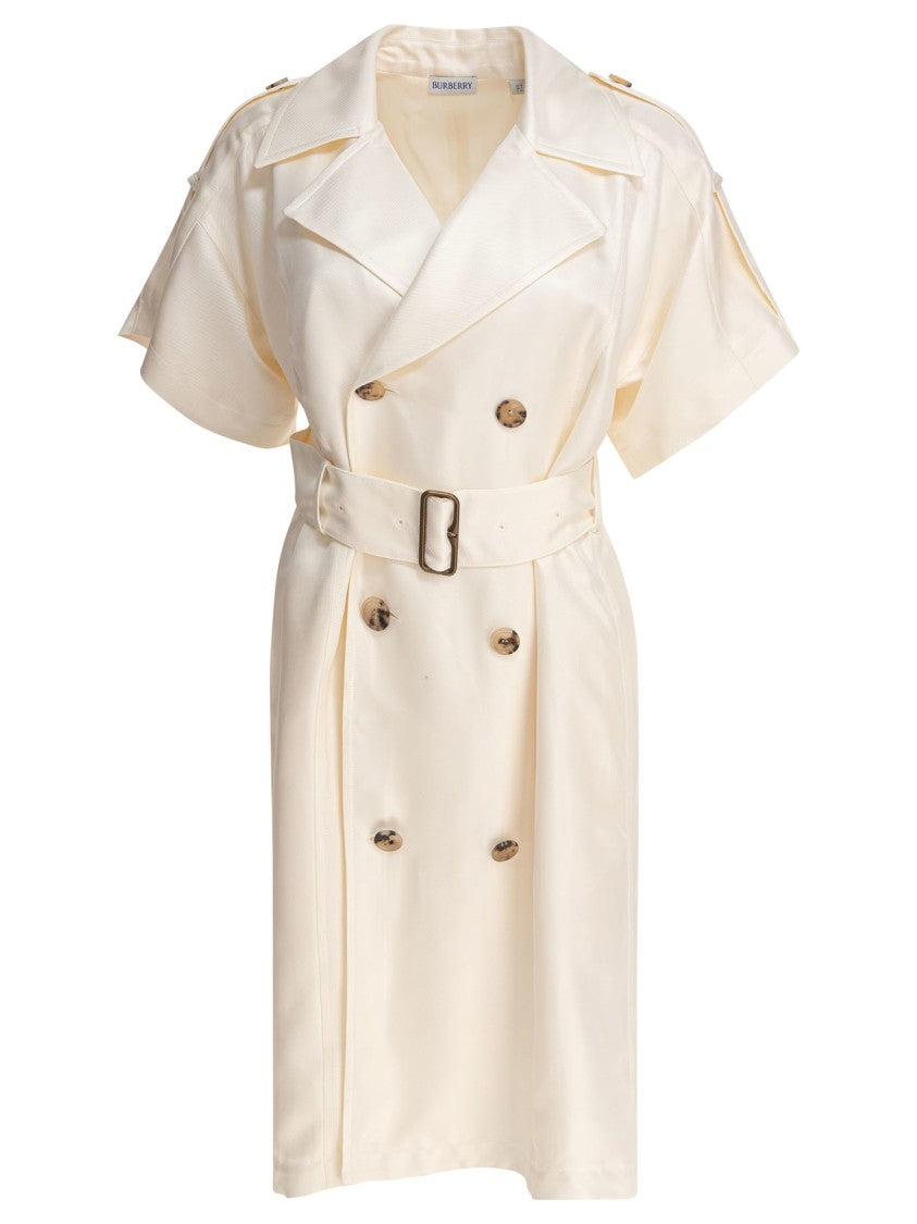 Burberry Trench-Inspired Midi Dress With Double-Breasted Front