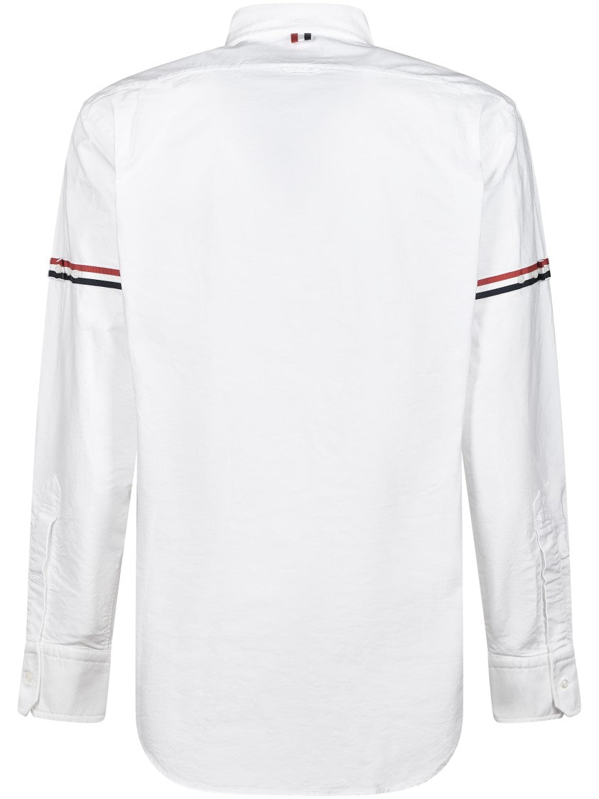Thom Browne Button-Down Oxford Shirt With Striped Armbands