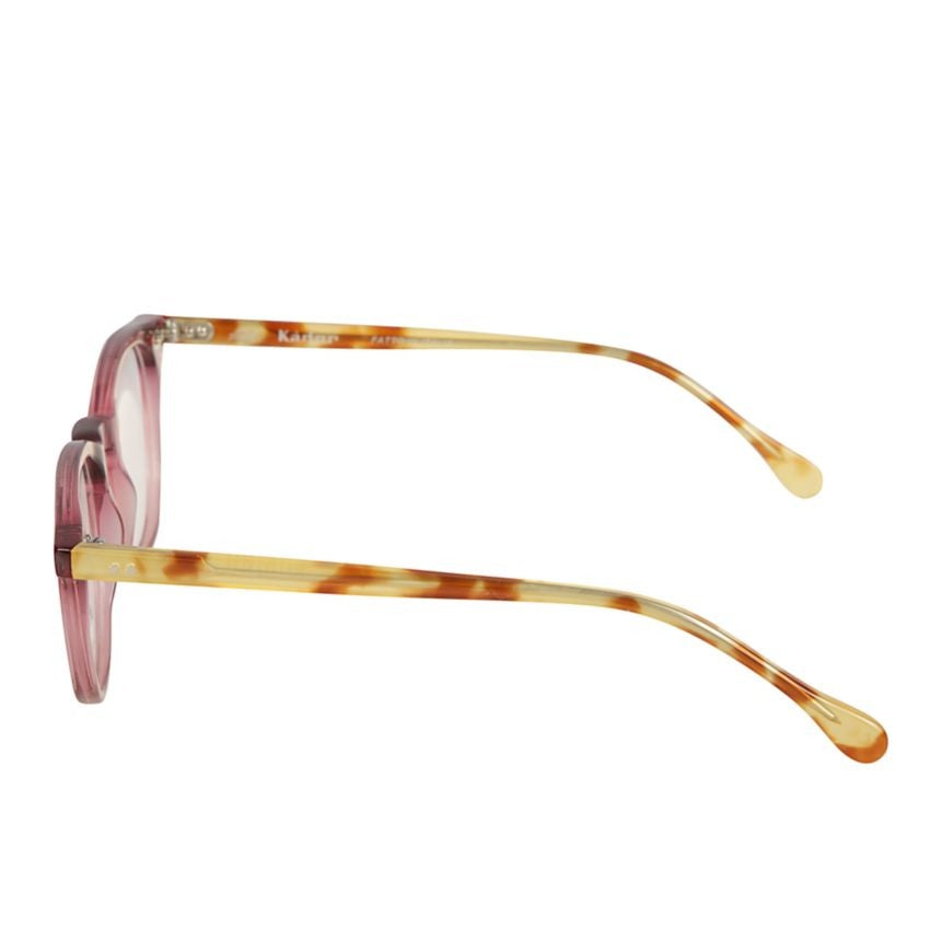 Kador Kubino Translucent Pink Frame Eyeglasses With Tortoiseshell Temples