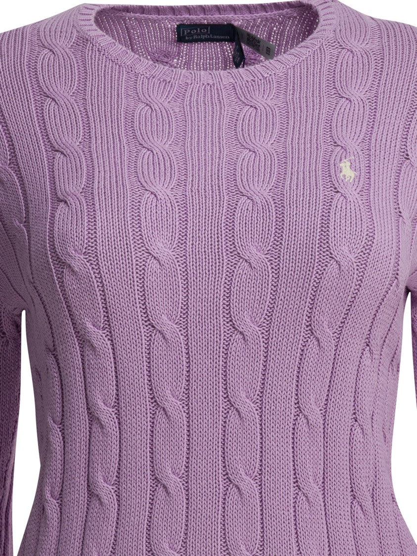 Polo Ralph Lauren Cable Knit Sweater With Classic Details And Embroidered Logo