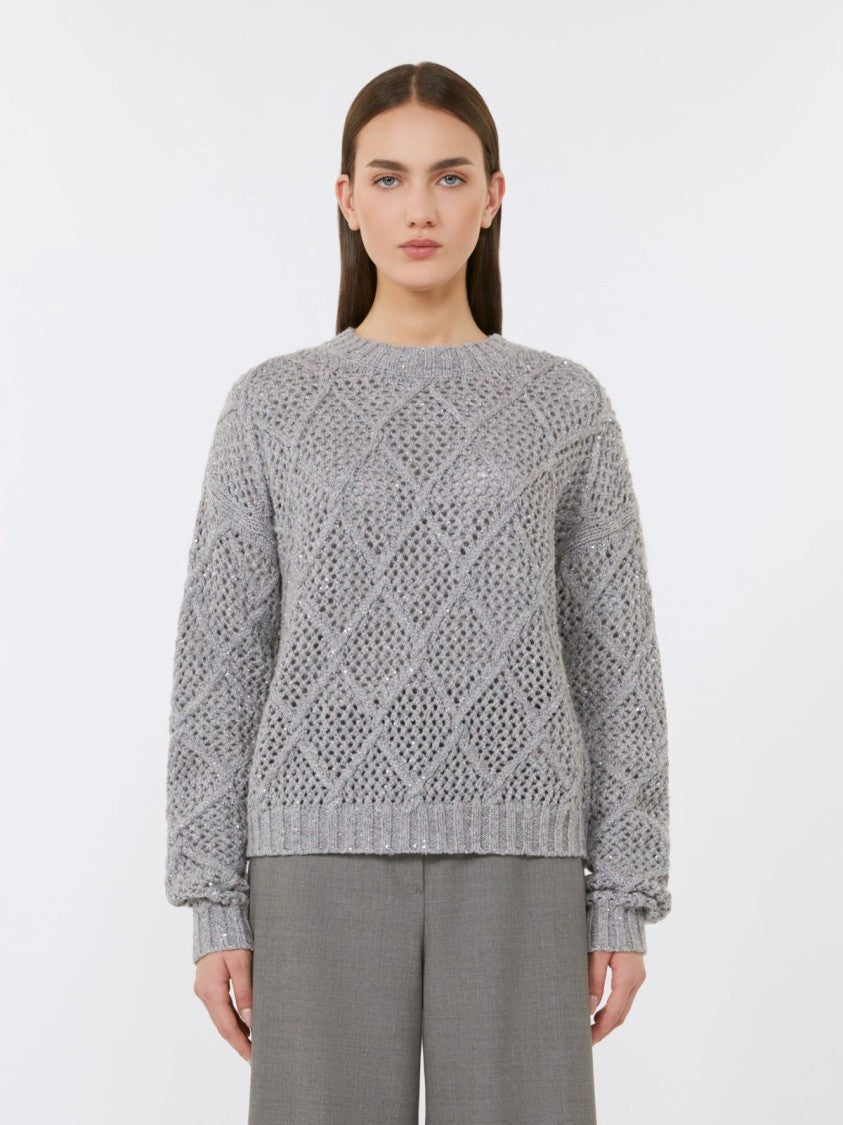Max Mara Textured Knit Sweater With Subtle Sparkle Detail