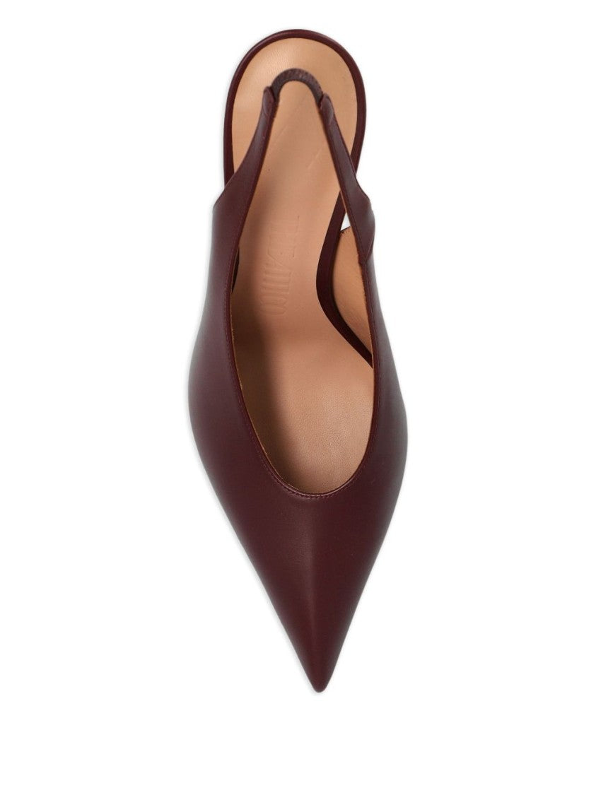 The Attico Slingback Pumps In Smooth Purple Calf Leather