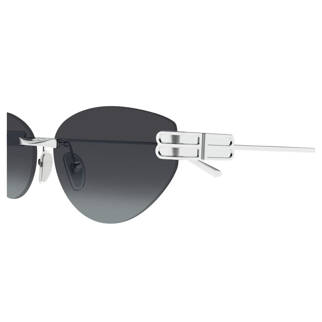 Balenciaga Rimless Sunglasses With Double-Bar Temples And Gradient Lenses