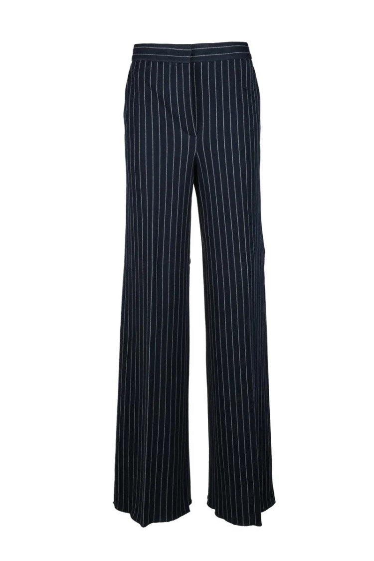 Max Mara Women's Cotton Cashmere Silk Blend Trousers - Blue