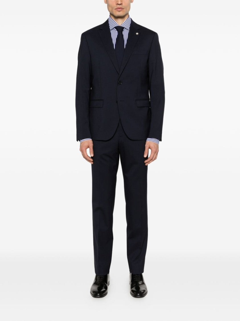 Manuel Ritz Tailored Virgin Wool Notch Lapels Suit