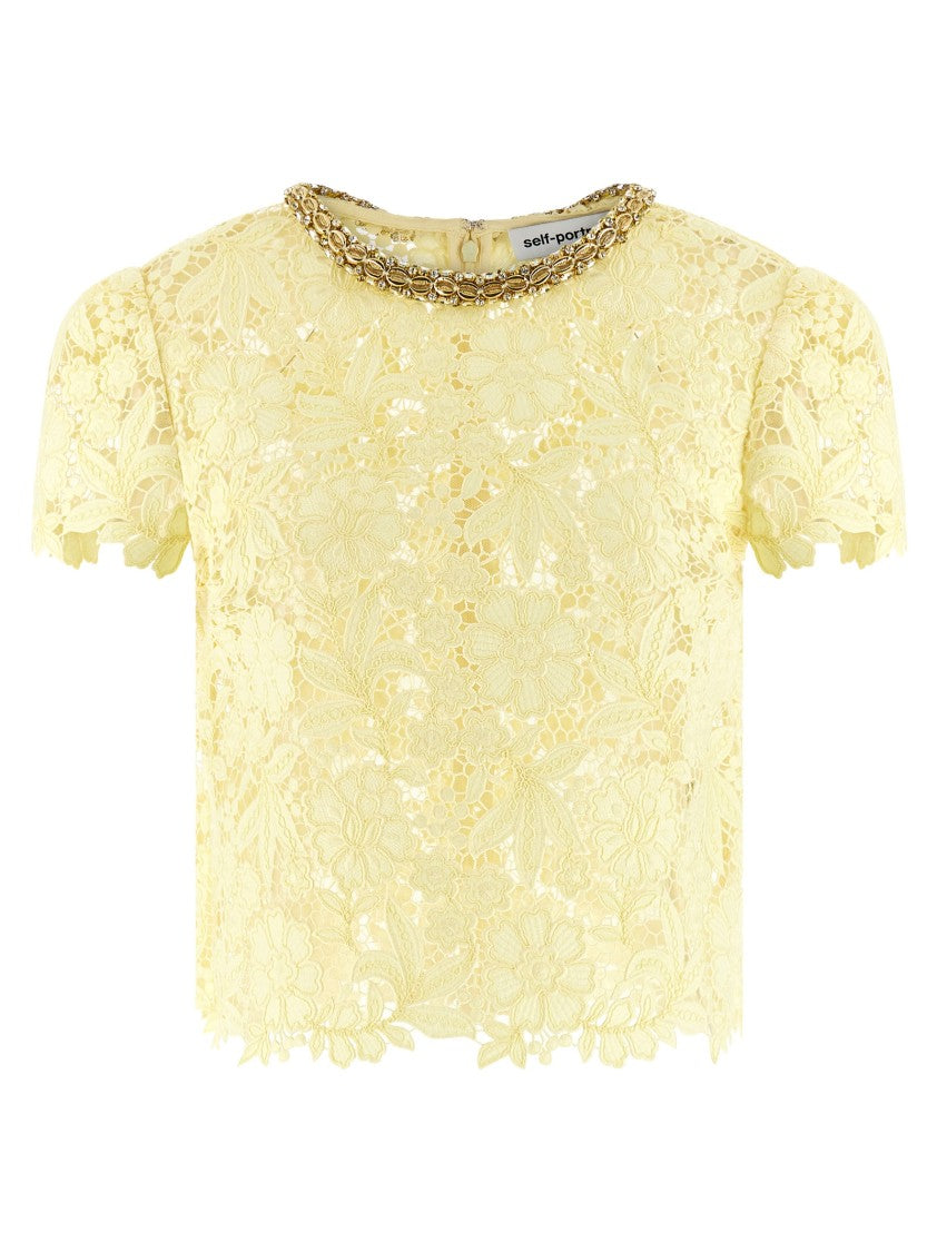 Self-Portrait 'Yellow Lace' Top