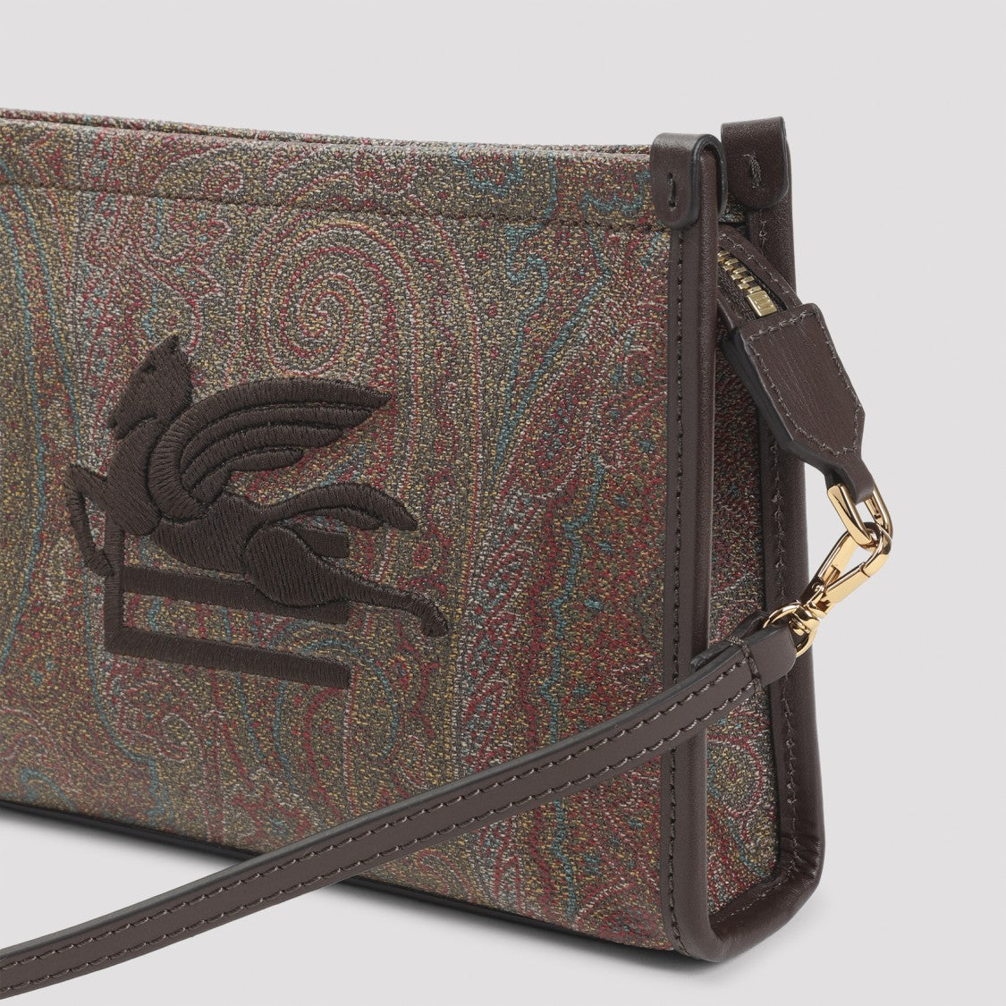 Etro Arnica Brown Cotton Shoulder Bag
