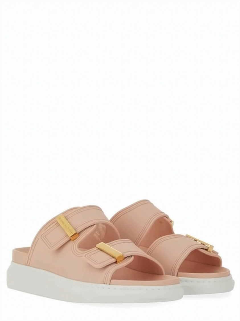 Alexander Mcqueen Hybrid Rubber Slides With Adjustable Gold-Tone Buckles