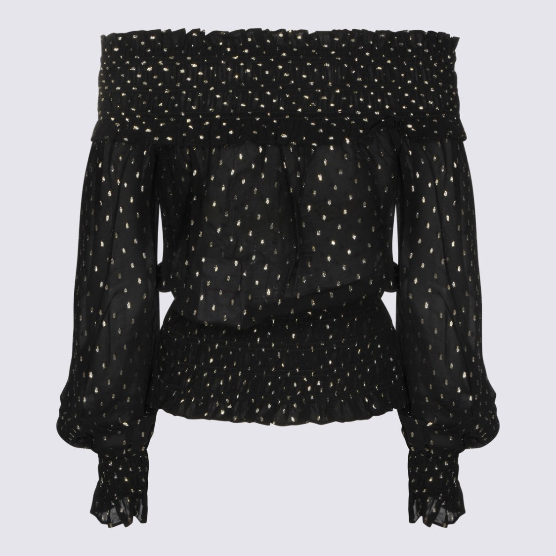 Self-Portrait Black Viscose Top