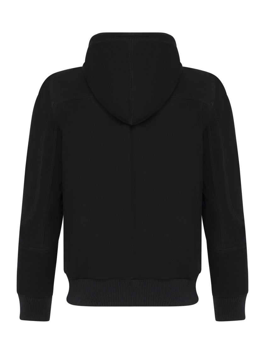 Franzese Collection Hooded Jacket In Water-Repellent Suede Lambskin