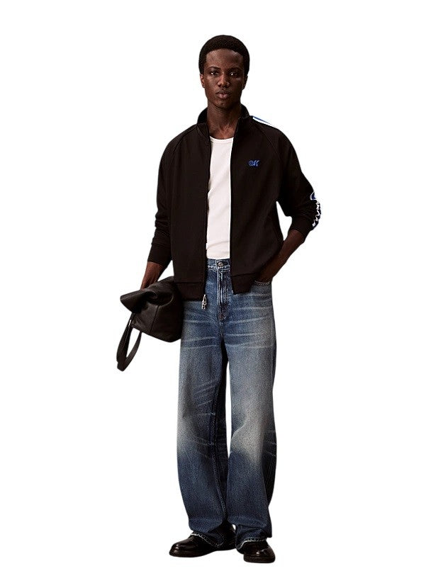 Calvin Klein Mandarin Collar Sweatshirt With Rib-Knit Details