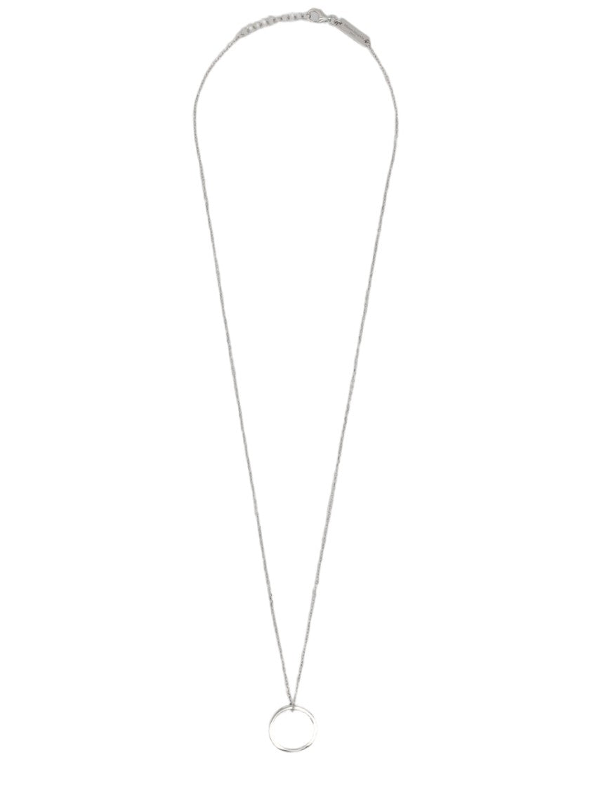 Maison Margiela Minimalistic Circular Pendant Silver Necklace