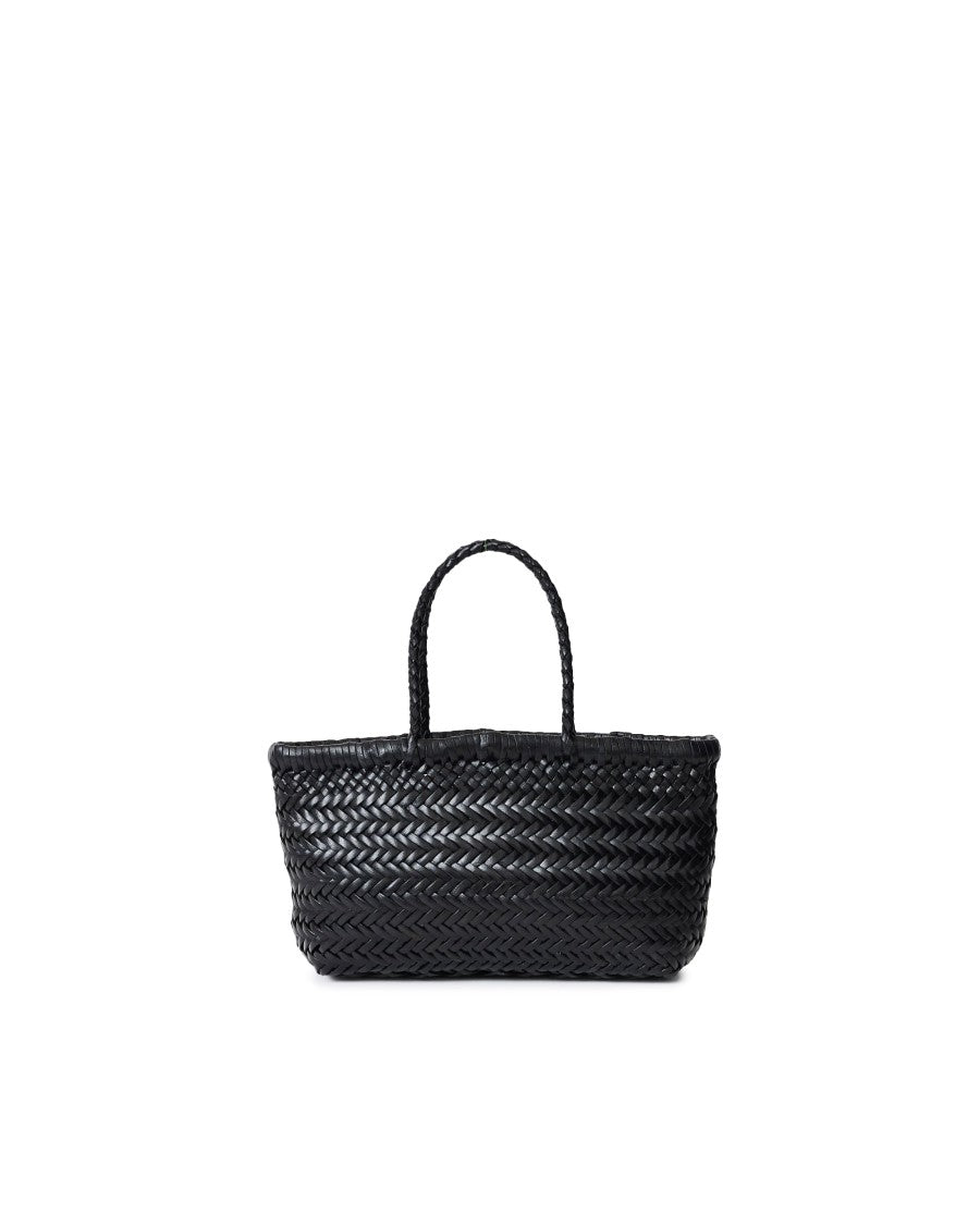 Dragon Diffusion Gora Mini Flat Black Classic Woven Leather Handbag