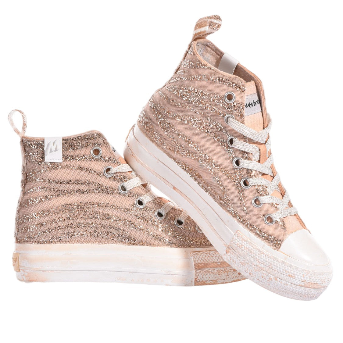 Mimanera Sand Wave Handcrafted Gold Platform Sneakers