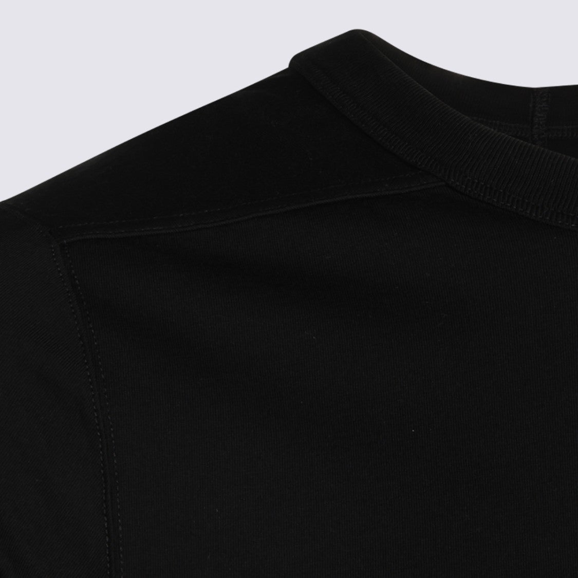 Rick Owens Plain Black Short-Sleeve T-Shirt With Classic Crew Neckline