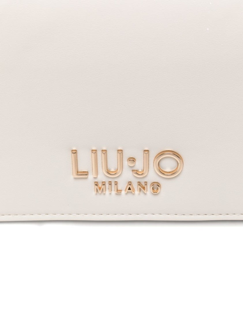 Liu Jo Rectangular Beige Shoulder Bag With Gold-Tone Accents