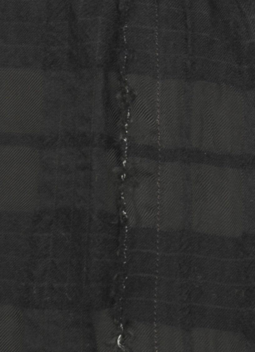 Uma Wang Wide-Leg Black Pants With Textured Checkered Pattern