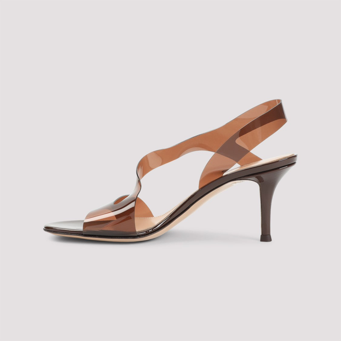 Gianvito Rossi Transparent Brown Pvc Metropolis Sandals